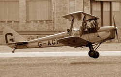 A Tiger-Moth Trainer Biplane Taking off